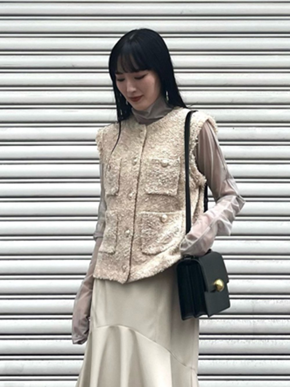 SALE／30%OFF】FRAY I.D ツイードニットベストカーディガン