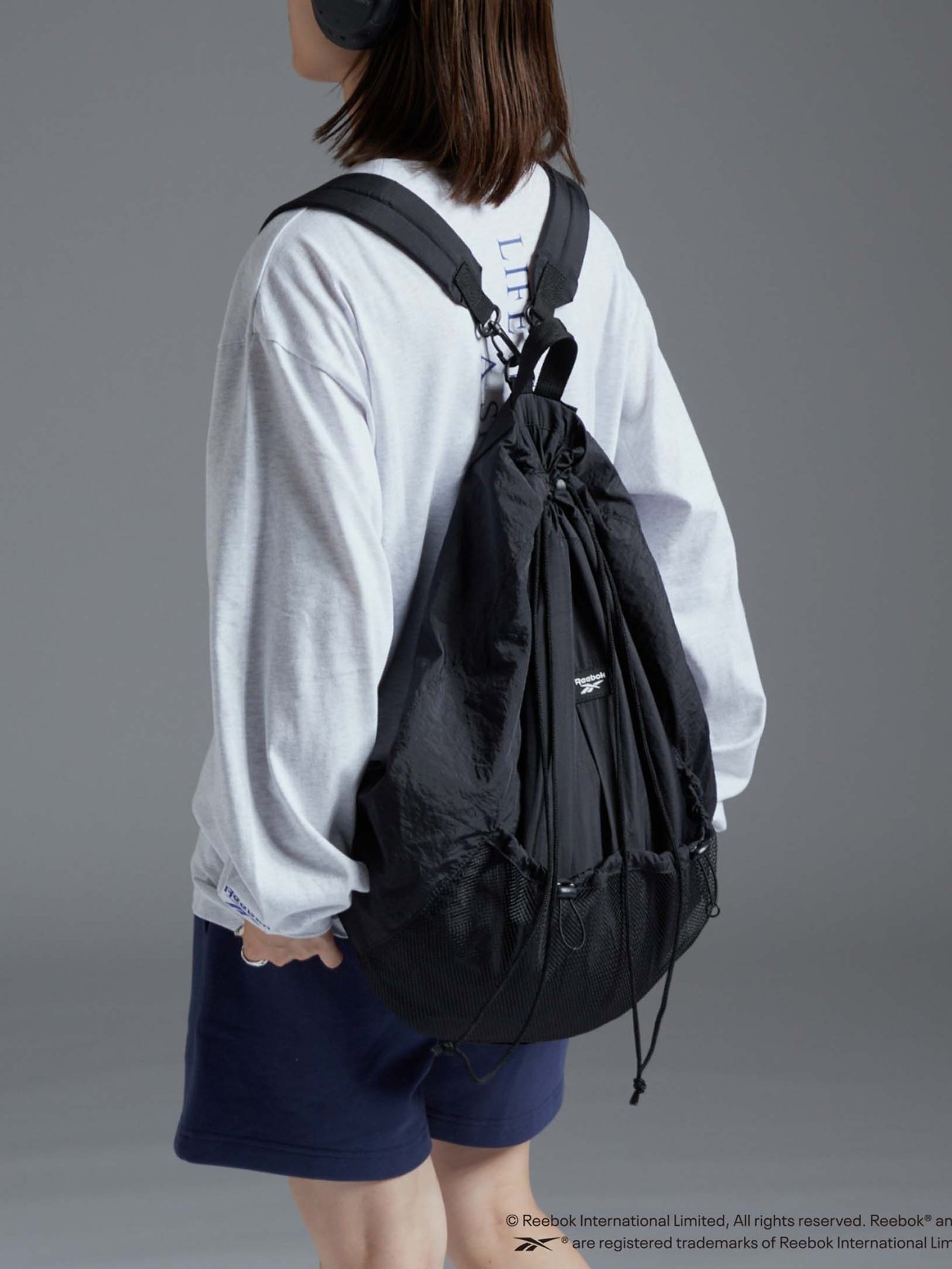 リーボック　チャオパニック　Reebok　ナイロンドロスト　バックパック　黒 Reebok×CIAOPANICTYPY】ナイロンドロストポケットバックパック
