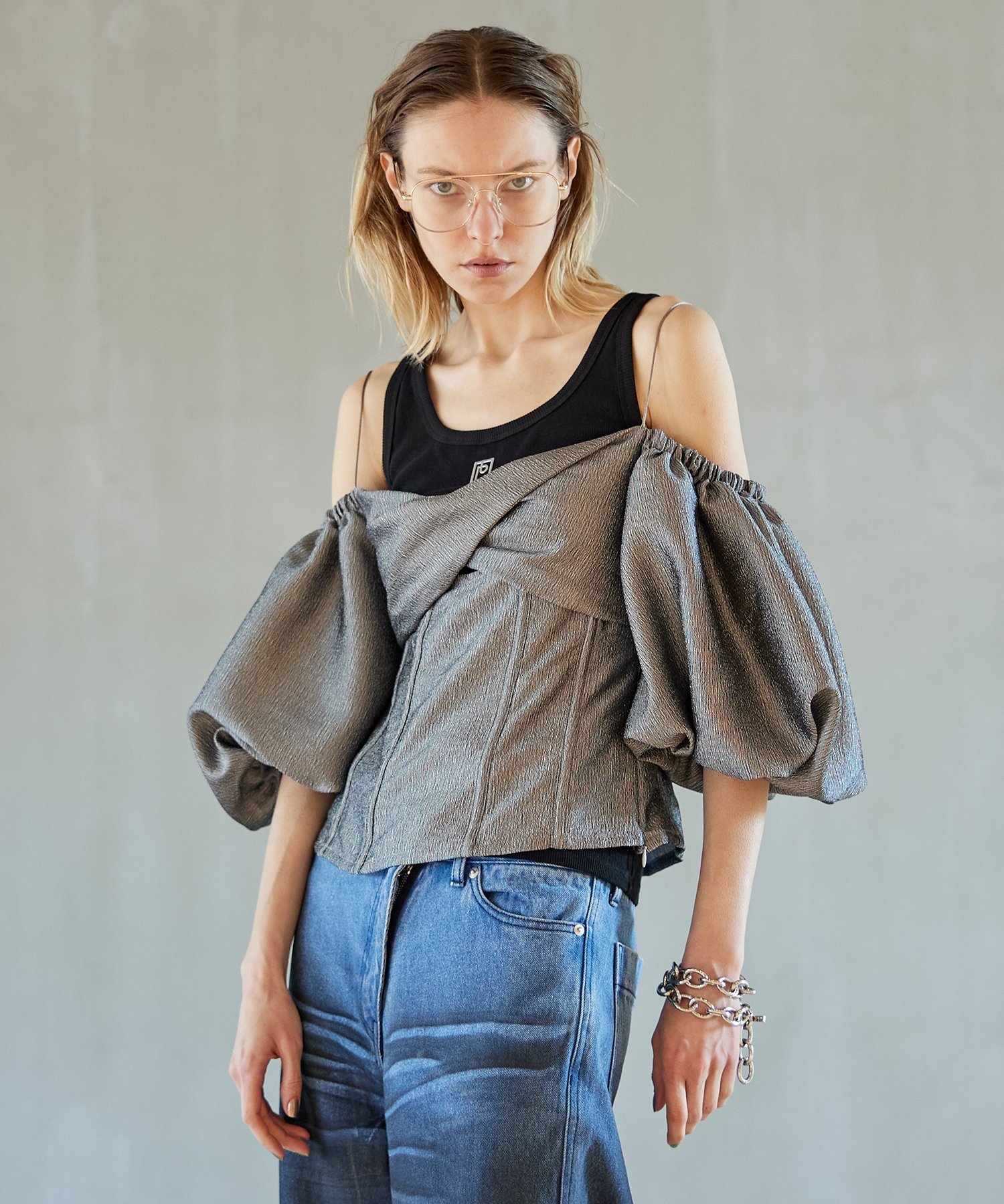 トップス PRANK PROJECTOff Shoulder Ribbon Top prank project off shoulder ribbon tops