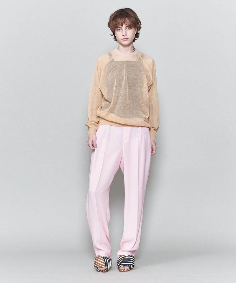 SALE／40%OFF】6(ROKU) ＜6(ROKU)＞SHEER COLOR RIB PULLOVER