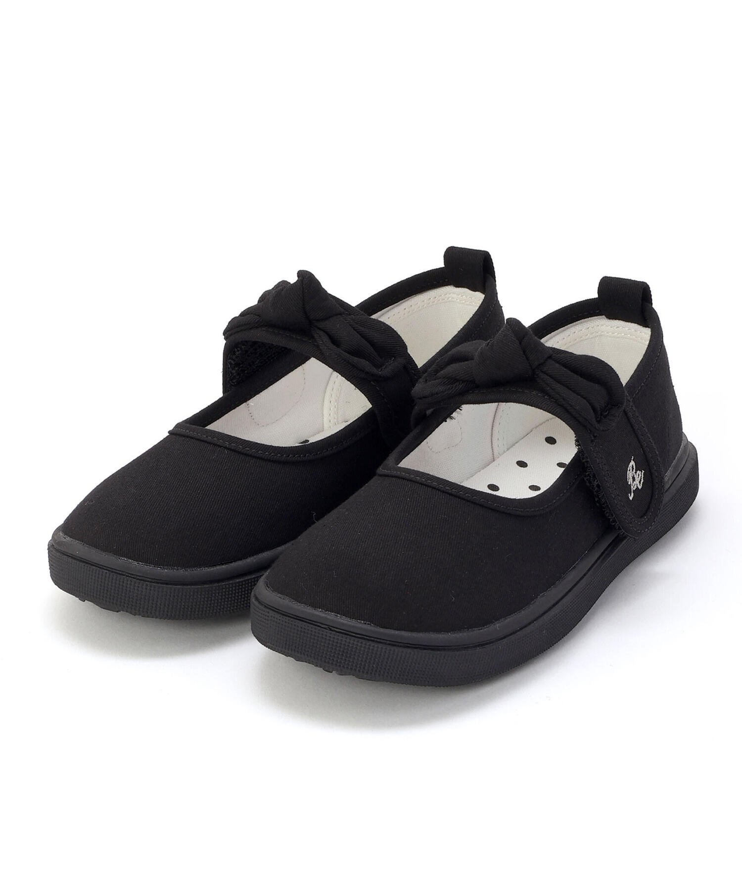 BeBe リボン付きベルクロストラップシューズ(13~19cm) ベベ オンライン ストア シューズ・靴 スニーカー ブラック【送料無料】画像