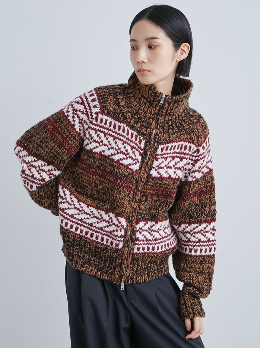 美品！ミースロエ　ノルディックジップアップカーディガン SALE／50%OFF】MIESROHE ノルディックジップアップカーディガン