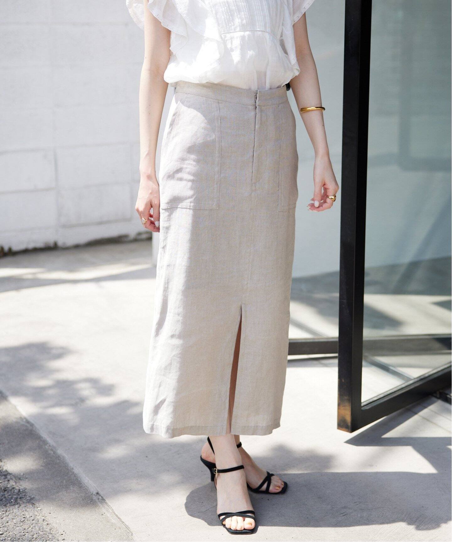 SALE／30%OFF】SLOBE IENA リネン混タイトスカート スローブ イエナ 