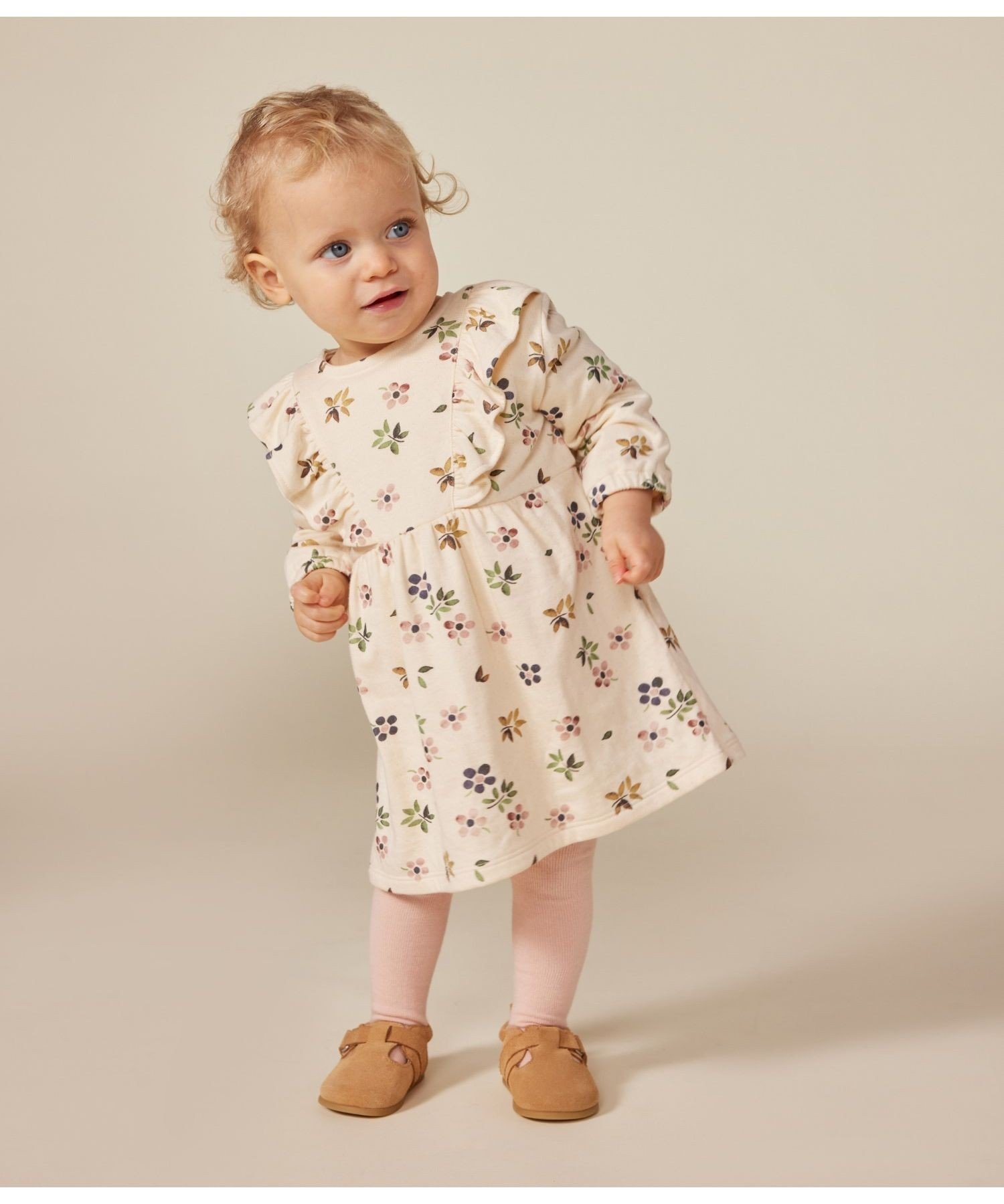 新品プチバトー 6a ガーゼフラワーワンピース PETIT BATEAU｜ダブルガーゼフラワープリントワンピース