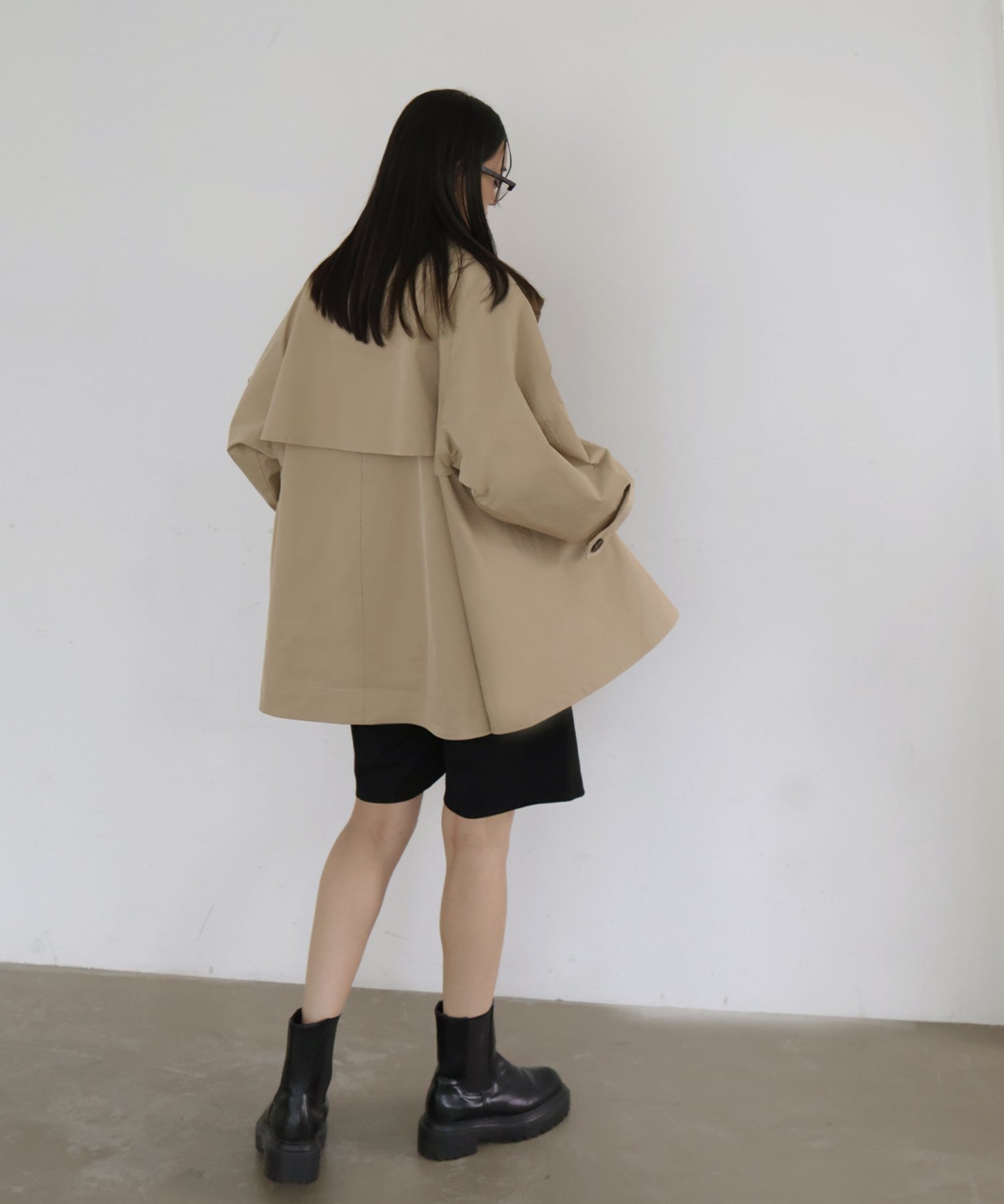 SALE／10%OFF】hellam スタンドカラーケープトレンチコート へラム 