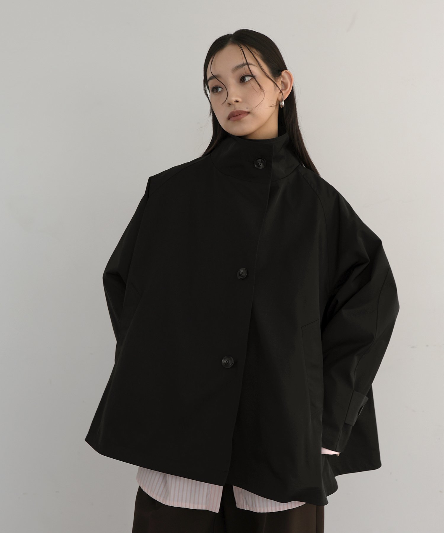 SALE／10%OFF】hellam スタンドカラーケープトレンチコート へラム 