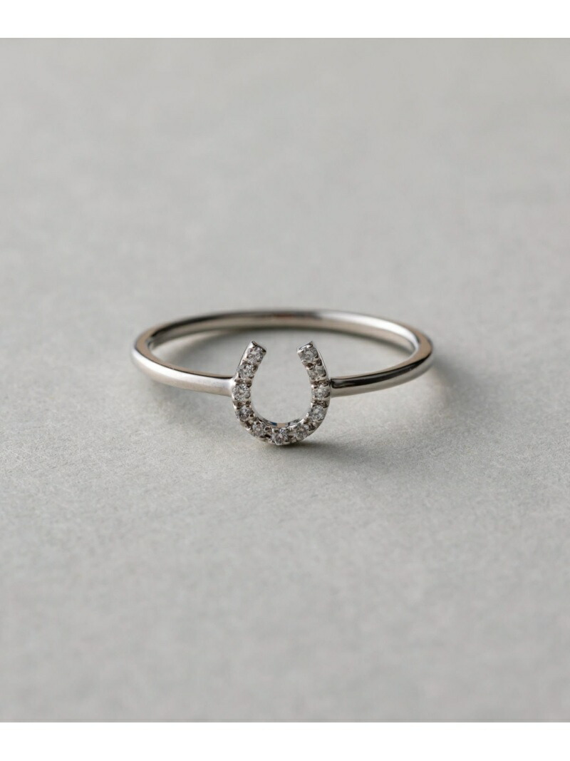 【美品】エテ★K10★ダイヤ★ホースシュー★リング K10YG ダイヤモンド ホースシュー リング（721187） ｜ women