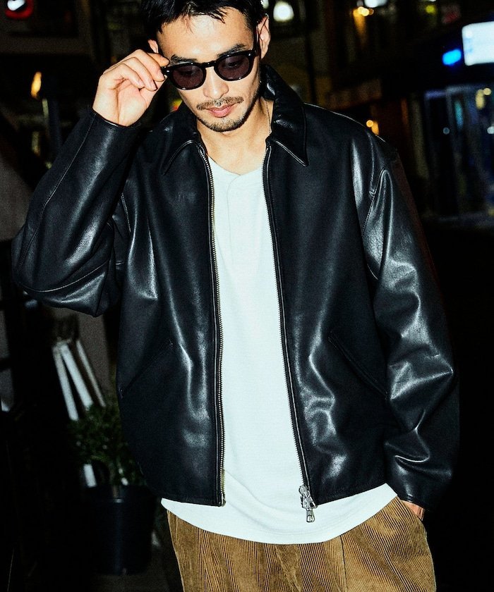 ジャーナルスタンダード シープレザーシングルライダースブルゾン ブラック シープレザー シングルライダースブルゾン｜ライダース｜ニコル