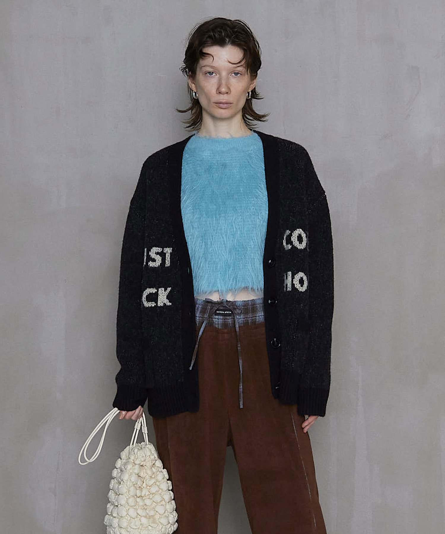 MAISON SPECIAL Logo Jacquard Knit Cardigan メゾンスペシャル