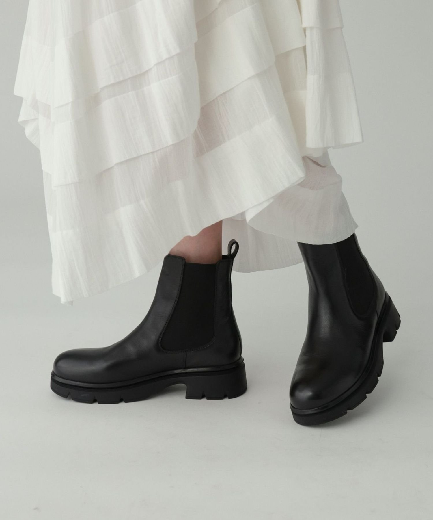 【SALE／10%OFF】BABYLONE サイドゴアレザーブーツ バビロン シューズ・靴 ブーツ ブラック【送料無料】画像