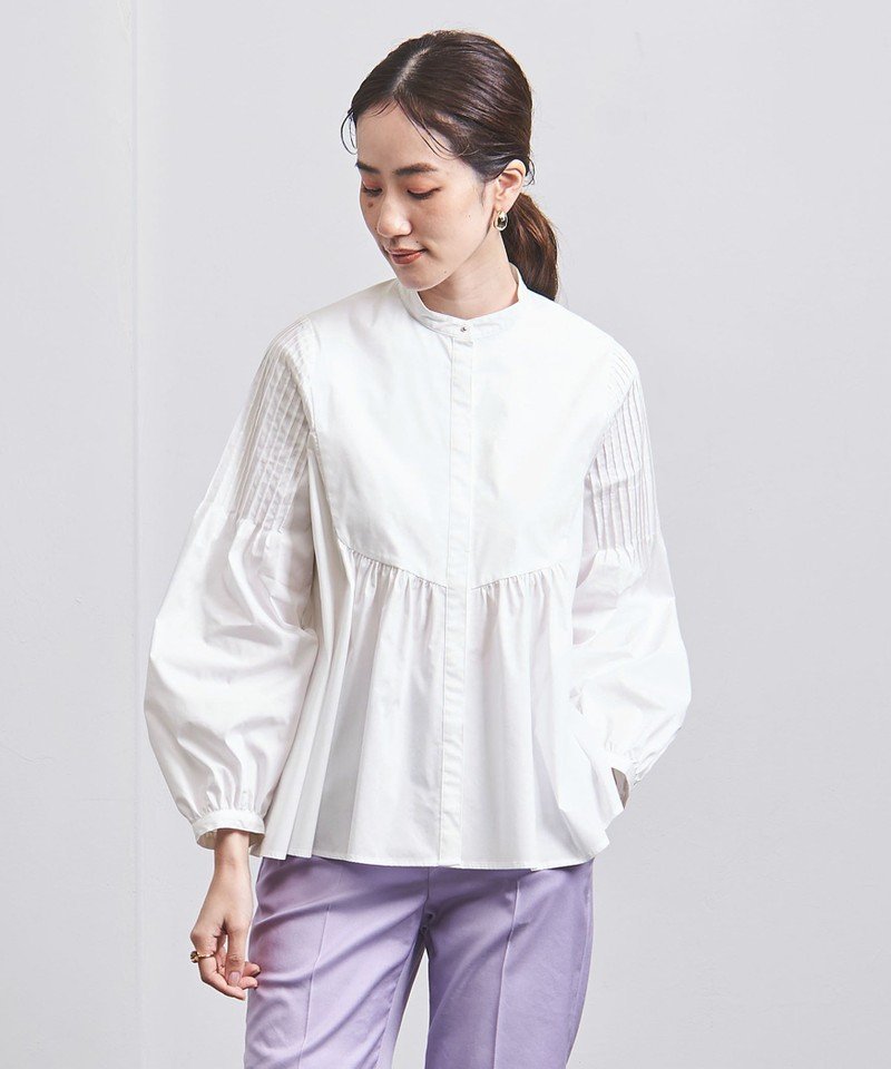 UNITED ARROWS C/P ピンタックスリーブ ブラウス ユナイテッド