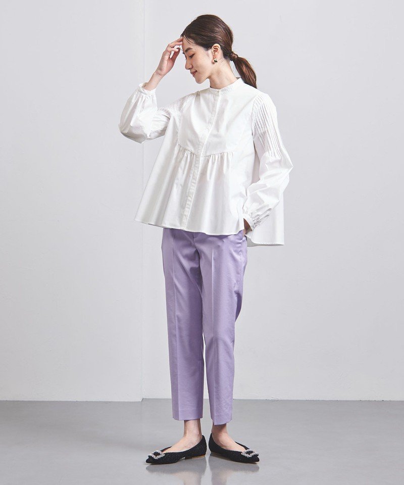 【一度のみ着用】UNITED ARROWS ピンタックスリーブ ブラウス ピンク 一度のみ着用】UNITED ARROWS ピンタックスリーブ ブラウス