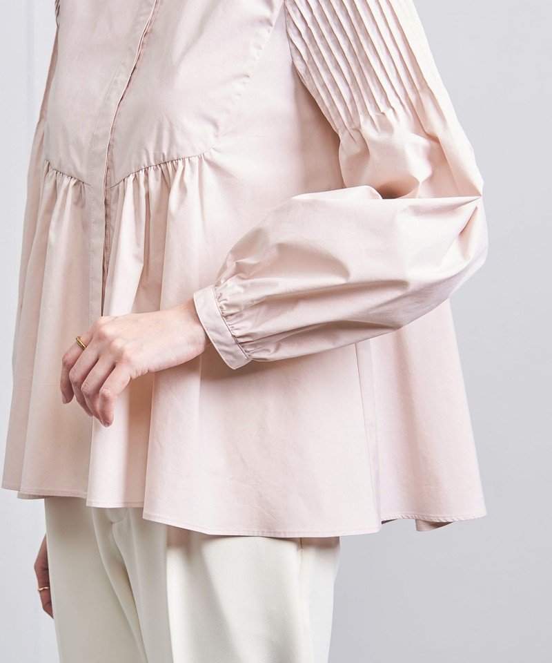 UNITED ARROWS C/P ピンタックスリーブ ブラウス ユナイテッド