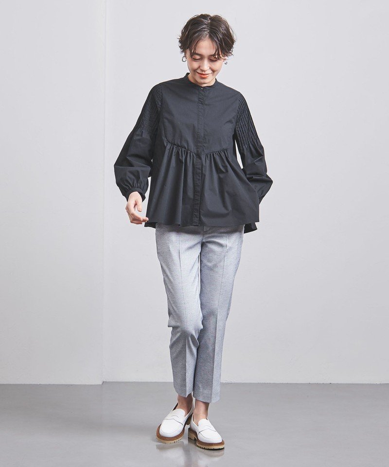 UNITED ARROWS C/P ピンタックスリーブ ブラウス ユナイテッド