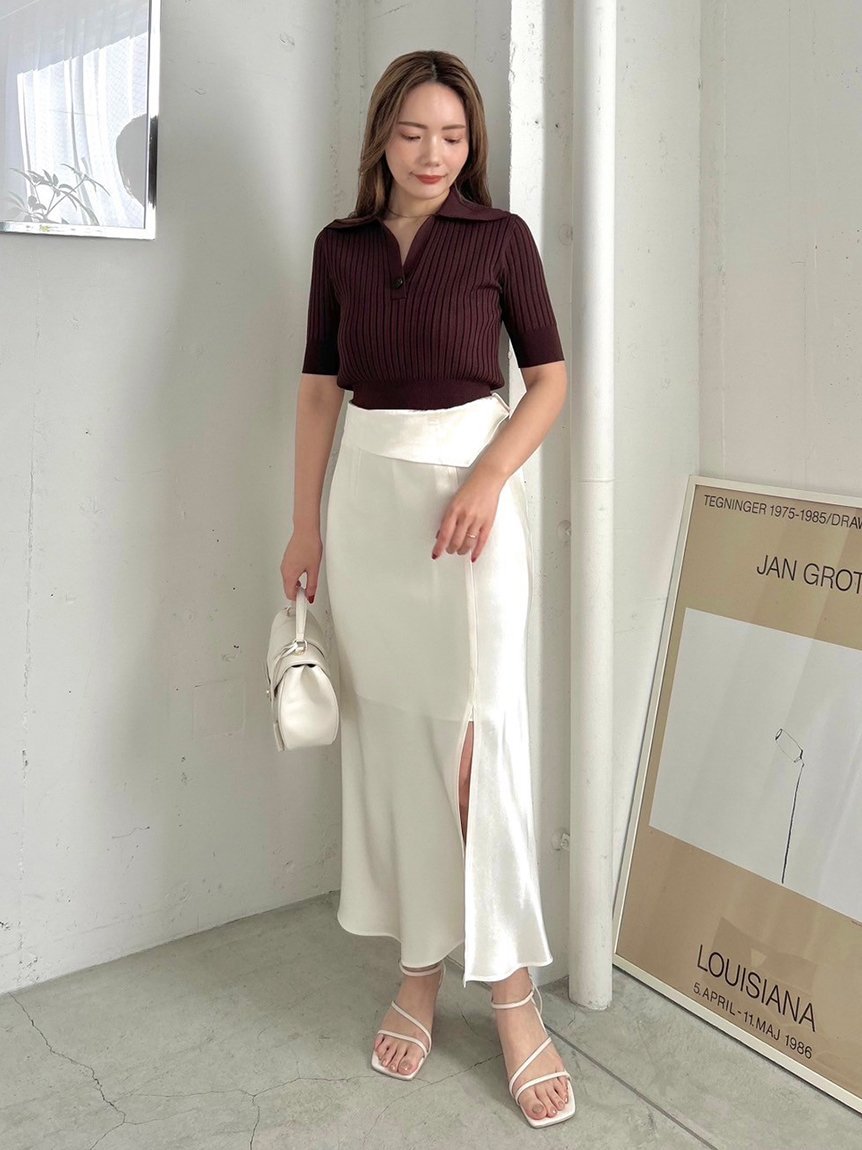 FRAY I.D ダブルサテンナロースカート FRAY I.D（フレイアイディー）の「ダブルサテンナロースカート