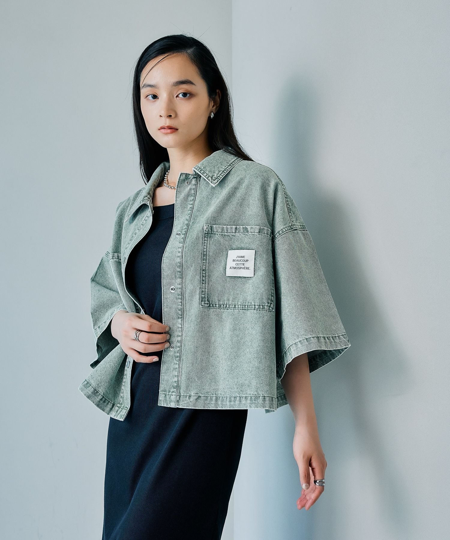 楽天市場】【SALE／35%OFF】BIGデニムショート5分袖シャツ