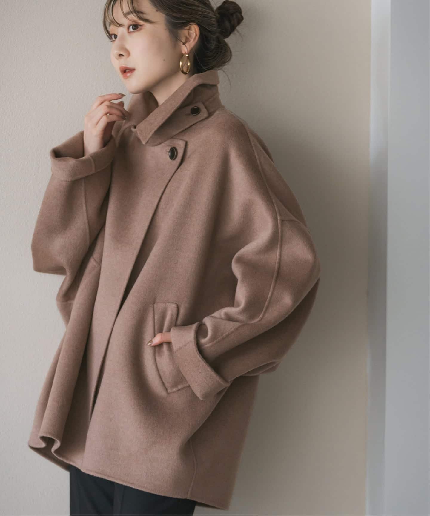 NOBLE Super160s リバードルマンショートコート ベージュ ノーブル NOBLE Super160s リバードルマンショートコート （ベージュ