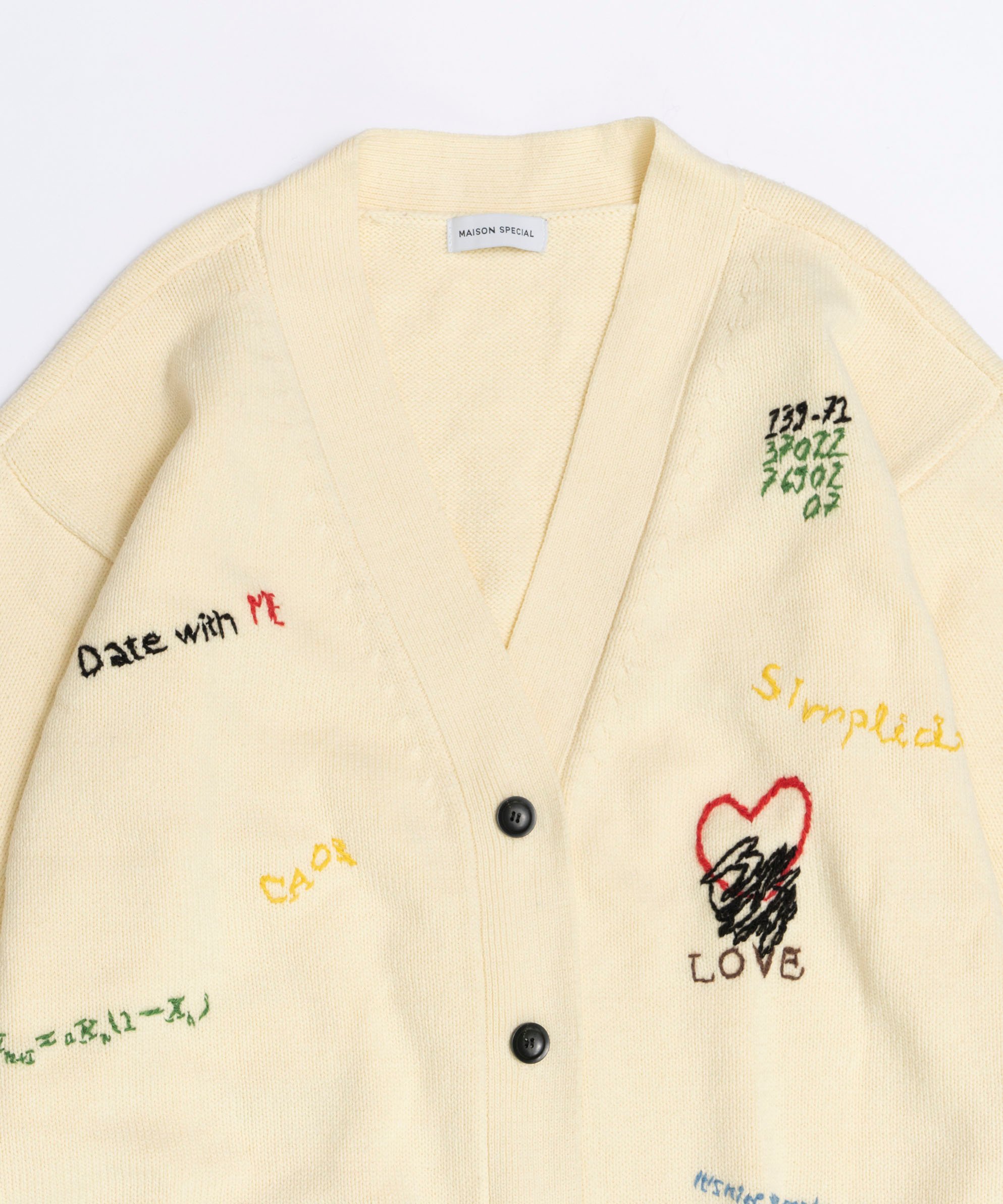 MAISON SPECIAL ライフワードエンブロイダリーニットカーディガン 