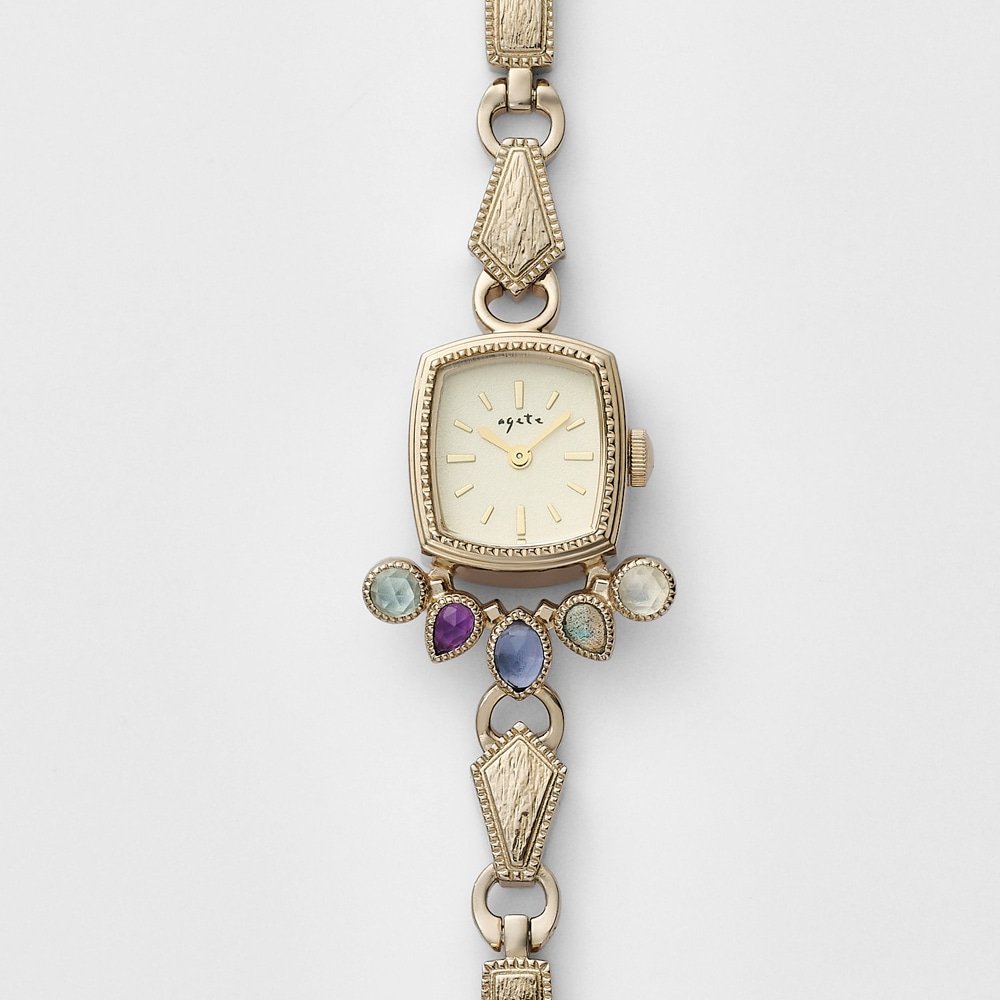 楽天市場】スクエアフェイスジュエリーウォッチ 【AGETE15SV2