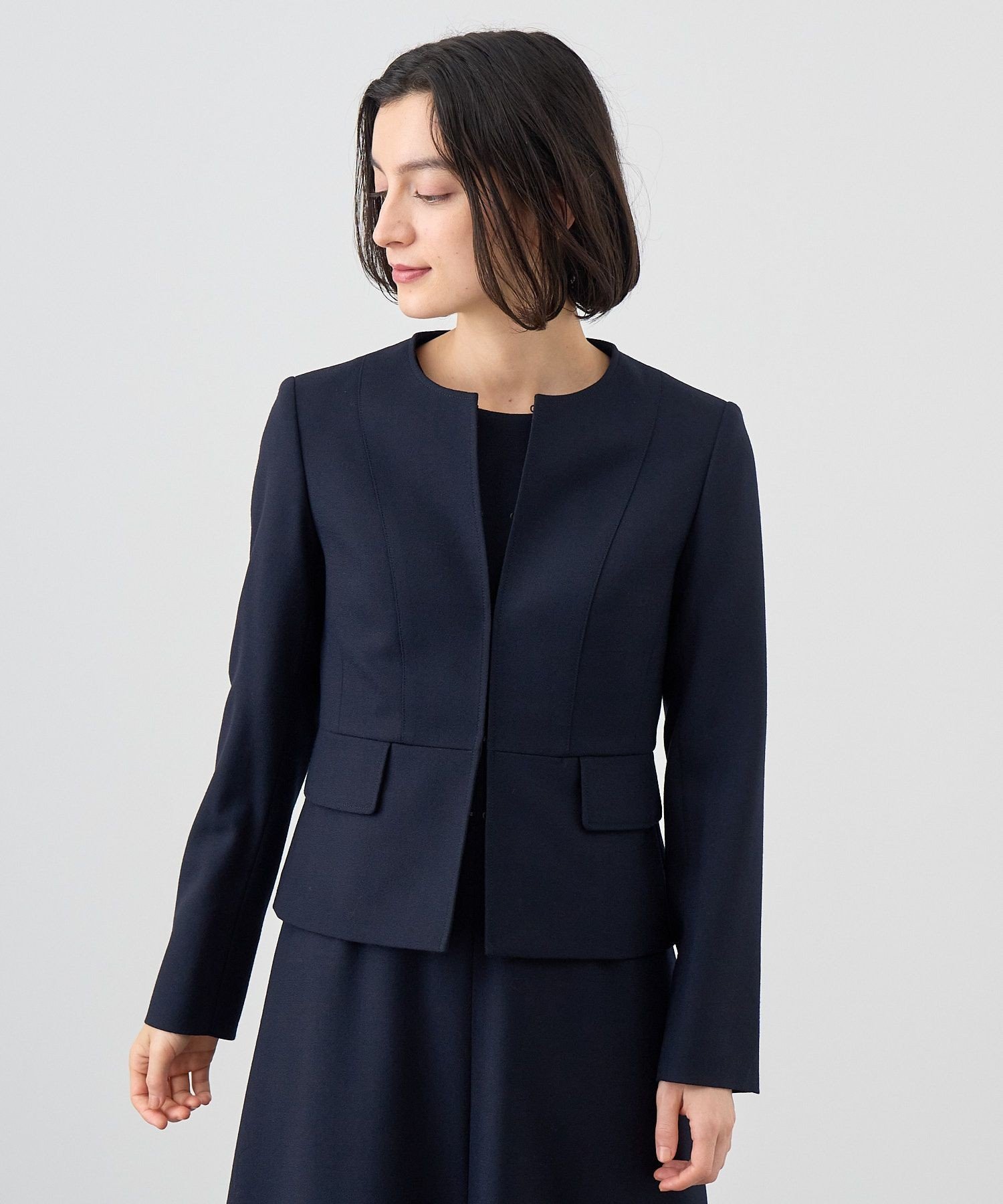 楽天市場】【セットアップ対応商品】ウールジョーゼットステンカラー