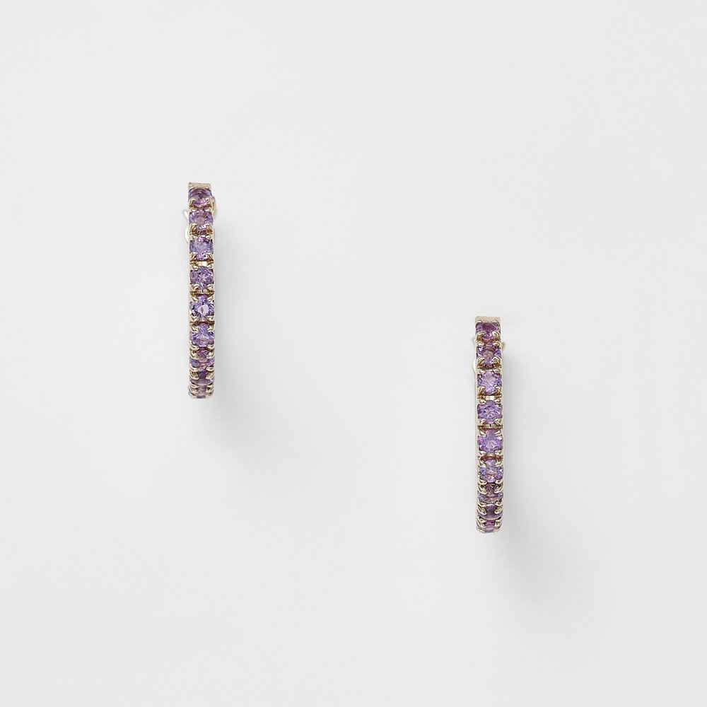 美品　agete　アガット　天然石チェーンピアス　K10　パープル 美品 agete アガット 天然石チェーンピアス K10 パープル agete