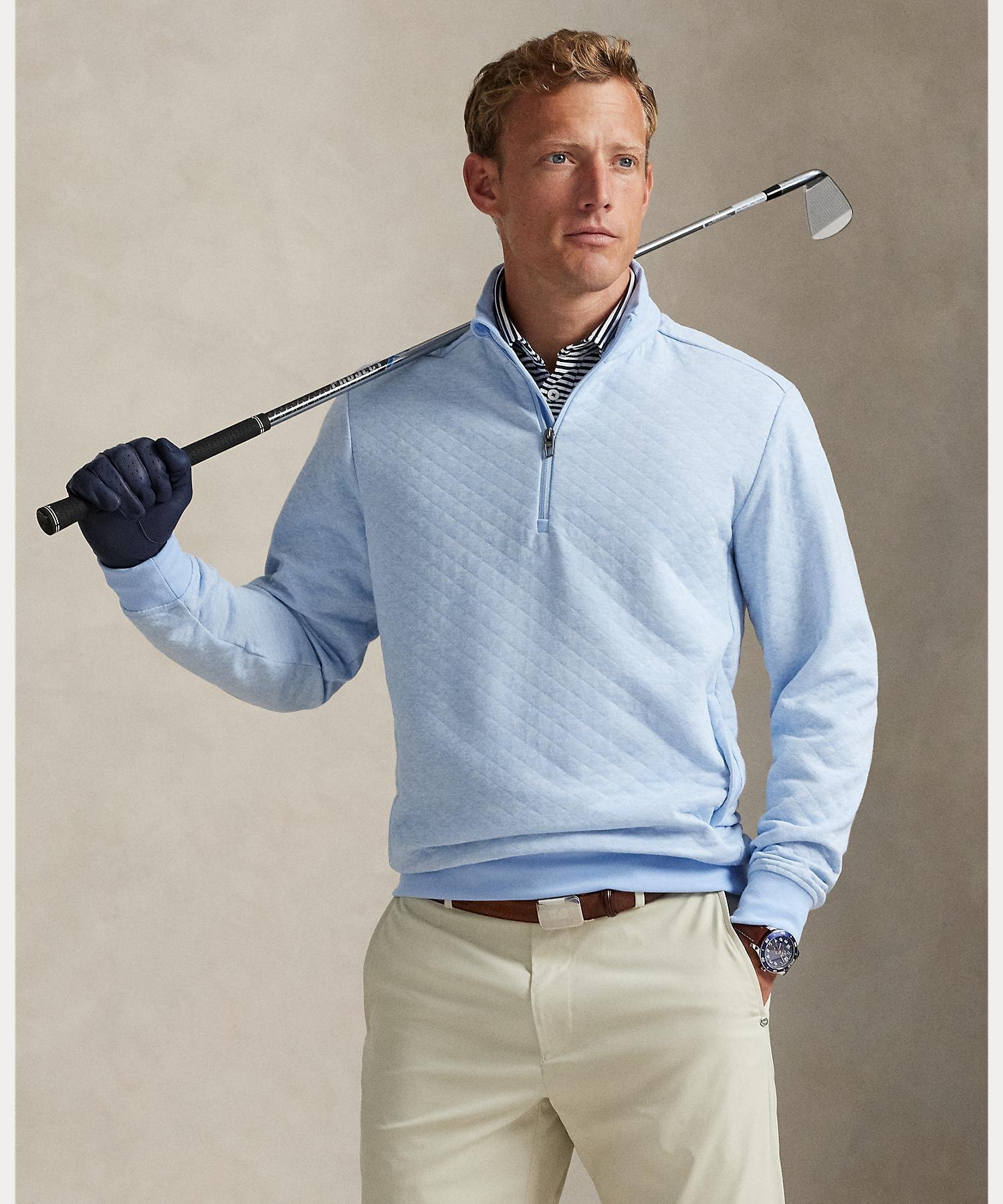 RLX ゴルフ カラーブロック ダブルニット プルオーバー M モックネック 緑 RLX ゴルフ カラーブロック ダブルニット プルオーバー M モックネック