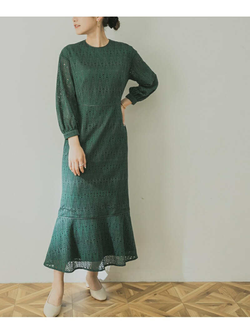 URBAN RESEARCH LA MAISON リーフレースペプラムワンピース アーバン  