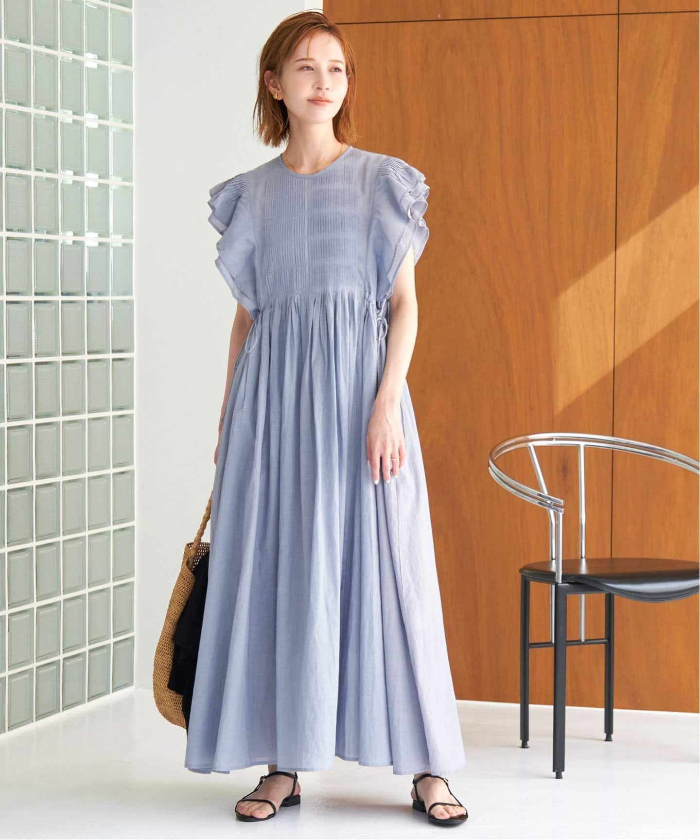 専用☻SLOBE IENAフリルロングワンピース SLOBE IENAのコーディネートスナップ（sakura）｜SLOBE IENA