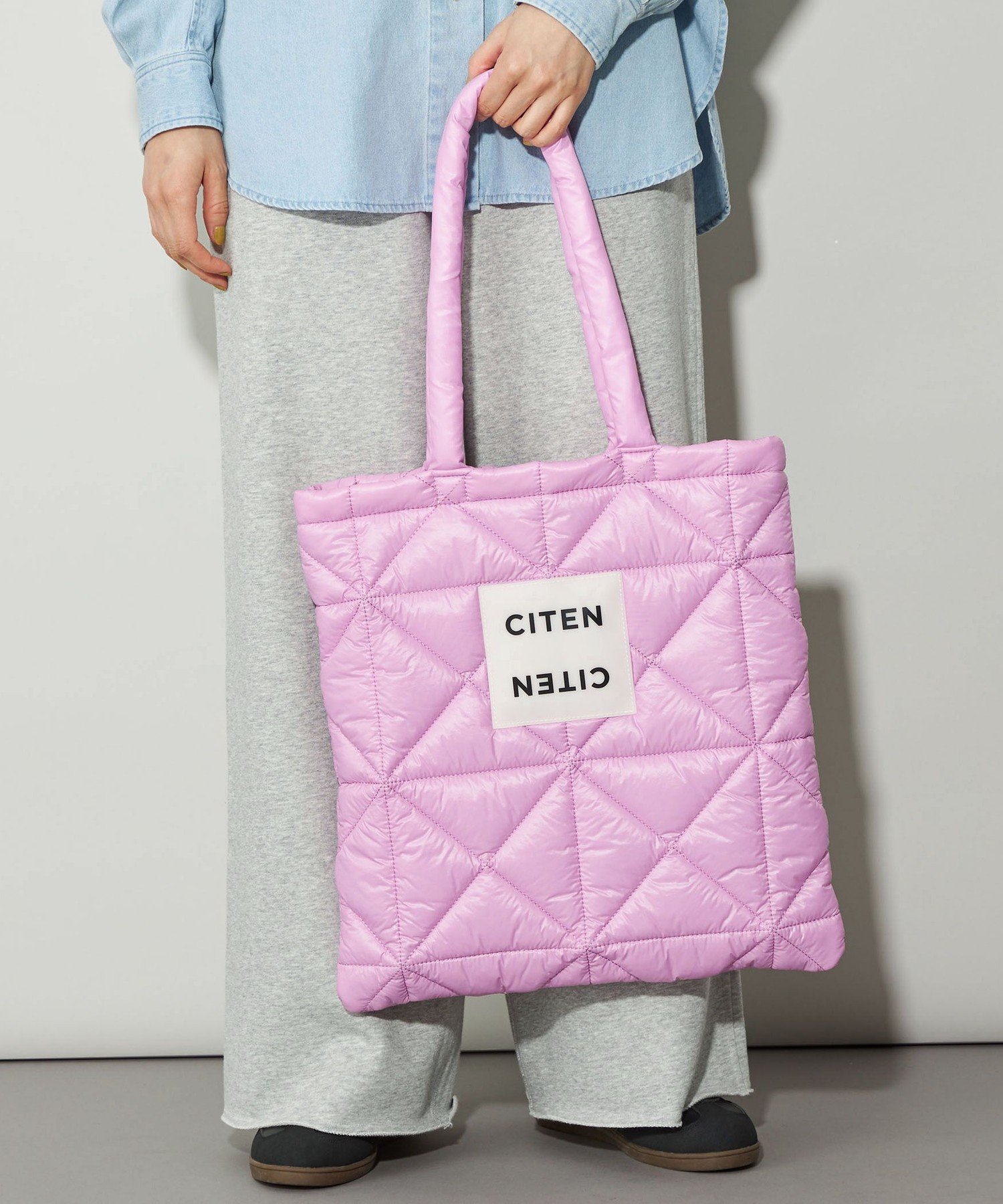 CITEN ＜CITEN＞CITEN パデッド トートバッグ シテン バッグ トートバッグ シルバー グレー オレンジ ピンク ブラウン ベージュ ブラック レッド