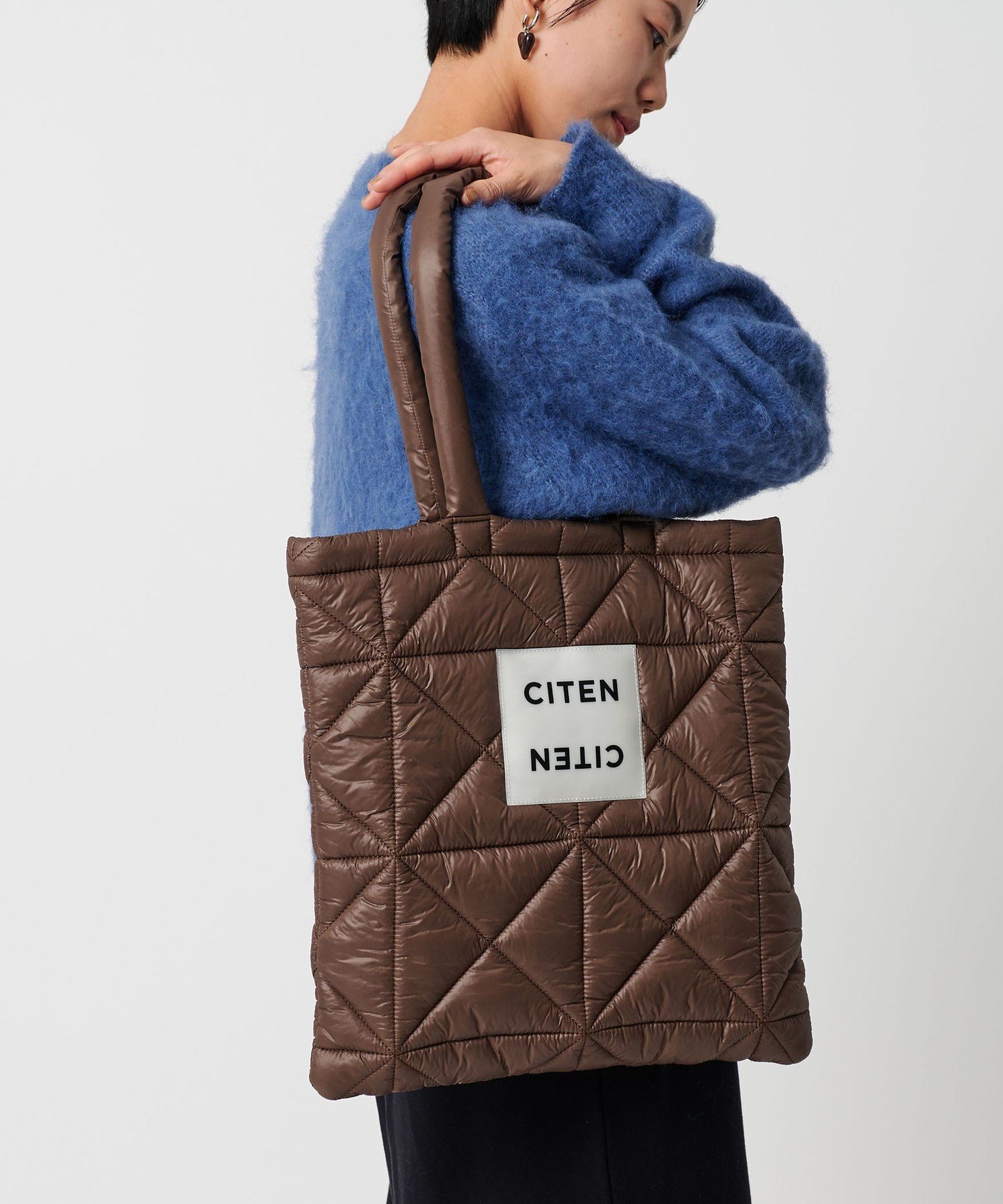 CITEN ＜CITEN＞CITEN パデッド トートバッグ シテン バッグ トートバッグ シルバー グレー オレンジ ピンク ブラウン ベージュ ブラック レッド