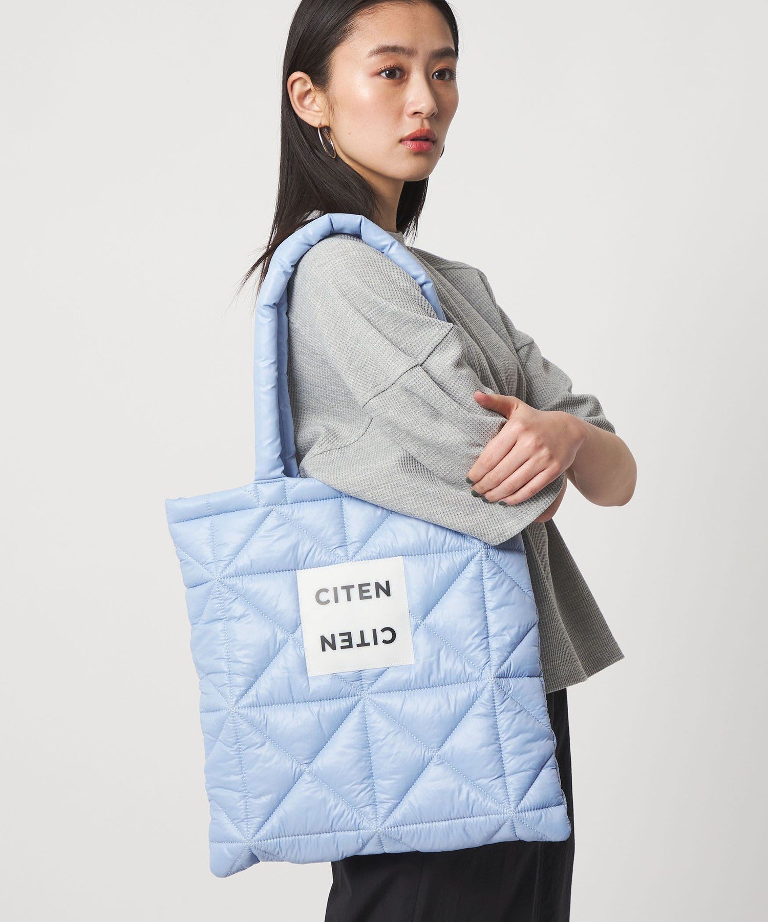 CITEN ＜CITEN＞CITEN パデッド トートバッグ シテン バッグ トートバッグ シルバー グレー オレンジ ピンク ブラウン ベージュ ブラック レッド