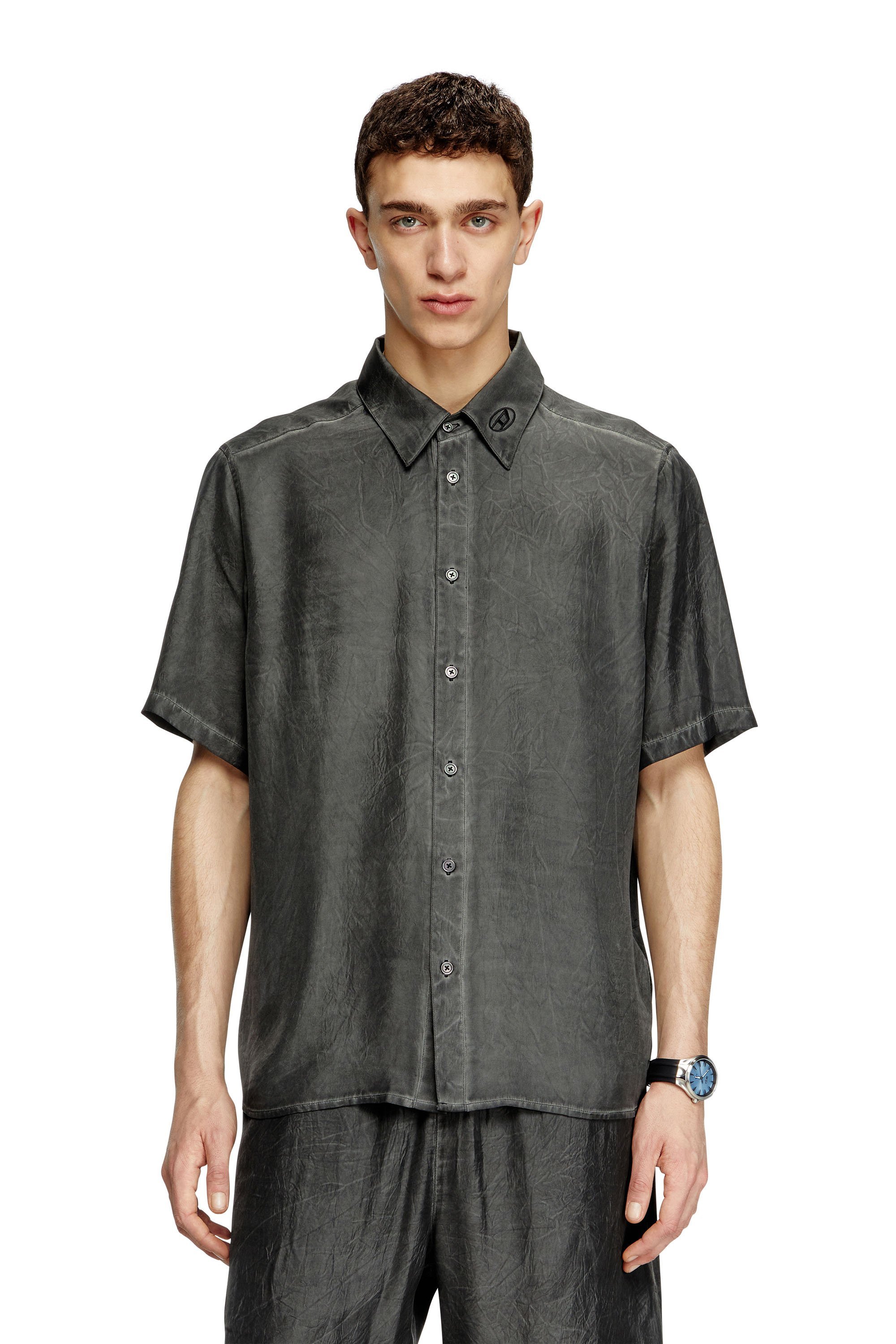 DIESEL D-PAROSHORT SHIRT デニム半袖シャツ L メンズ シャツ 半袖 デニム D-PAROSHORT SHIRT（シャツ/ブラウス