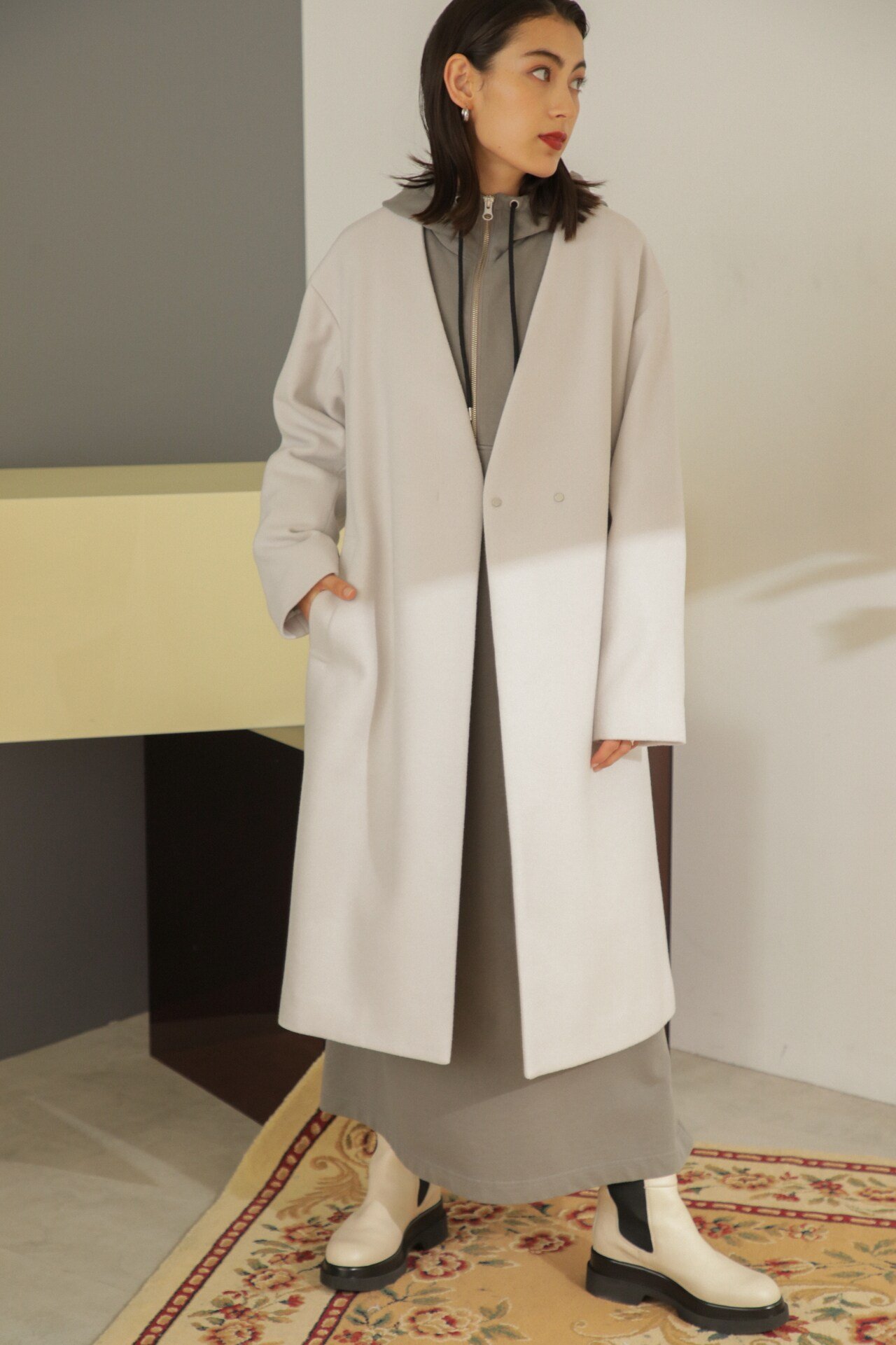 SALE／50%OFF】ROSE BUD ノーカラーコート ローズバッド ジャケット 