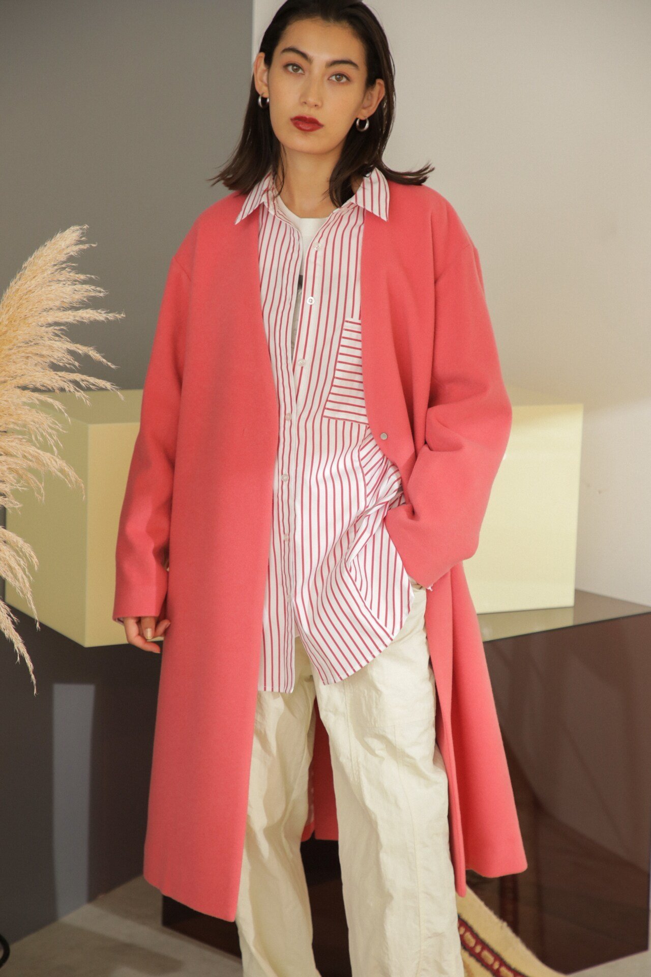 SALE／50%OFF】ROSE BUD ノーカラーコート ローズバッド ジャケット 