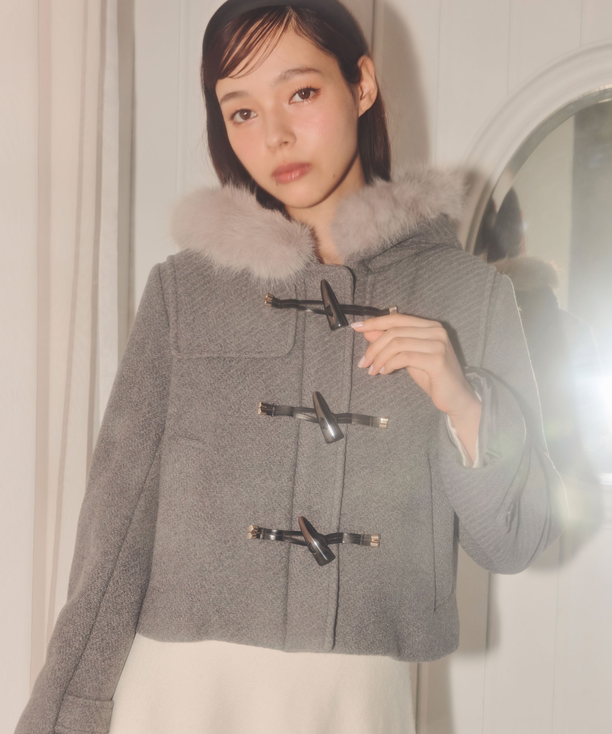 楽天市場】フェイクファー付ショートダッフルコート JILL by JILL