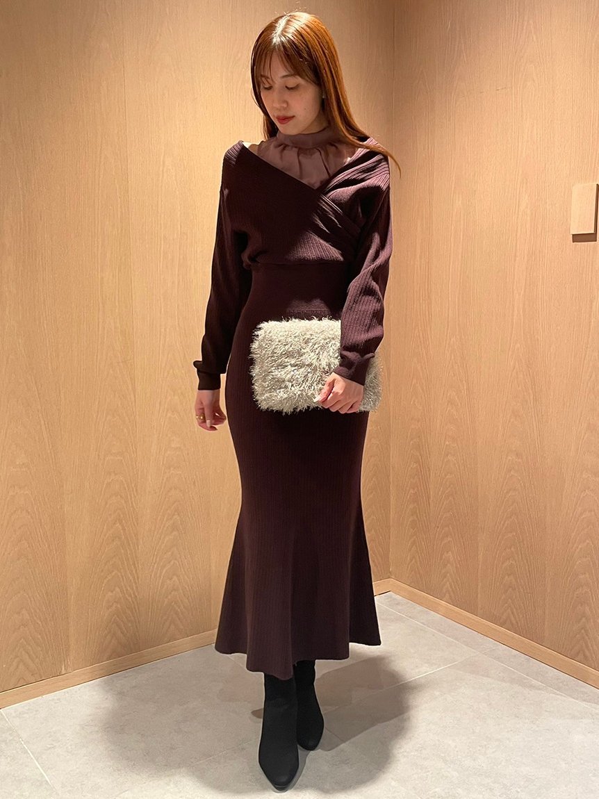SALE／50%OFF】SNIDEL シアーレイヤードカシュクールワンピース  