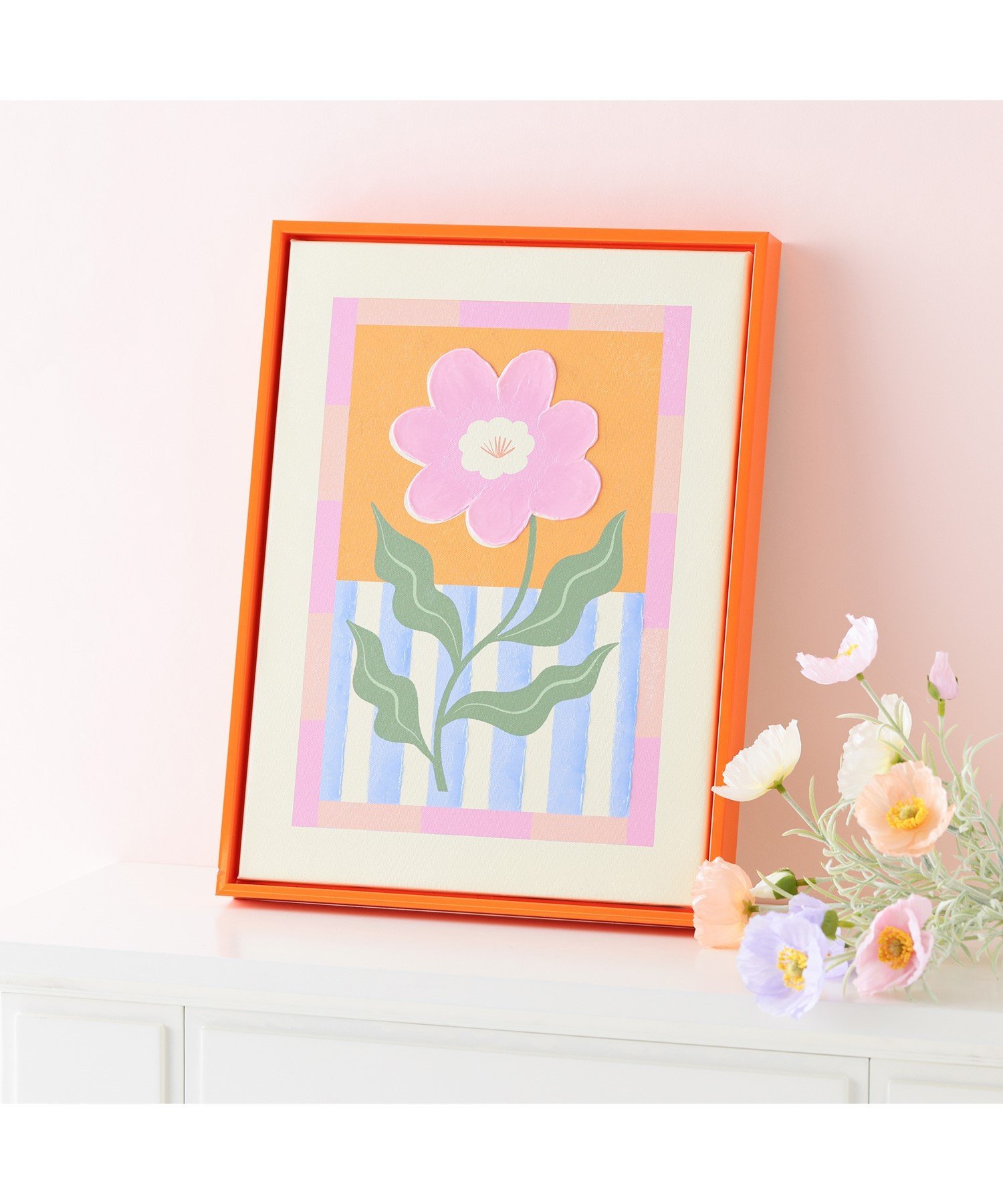 稀少❣️美品✨francfranc アートパネル　絵画　花柄　インテリア　レトロ レトロ フラワー アートボード | Francfranc（フランフラン