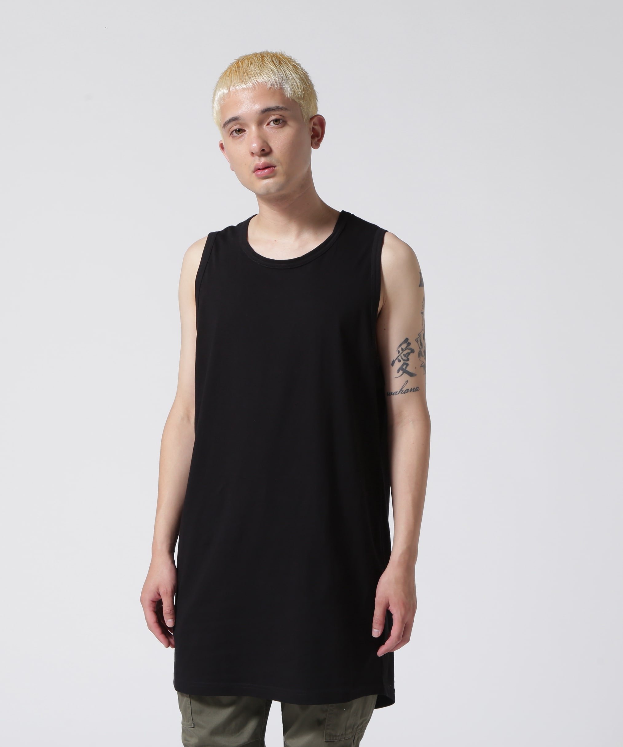 ANCELLM タンクトップ　ノースリーブ ANCELLM - SLEEVELESS AGING T-SHIRT/WHITE | NapsNote