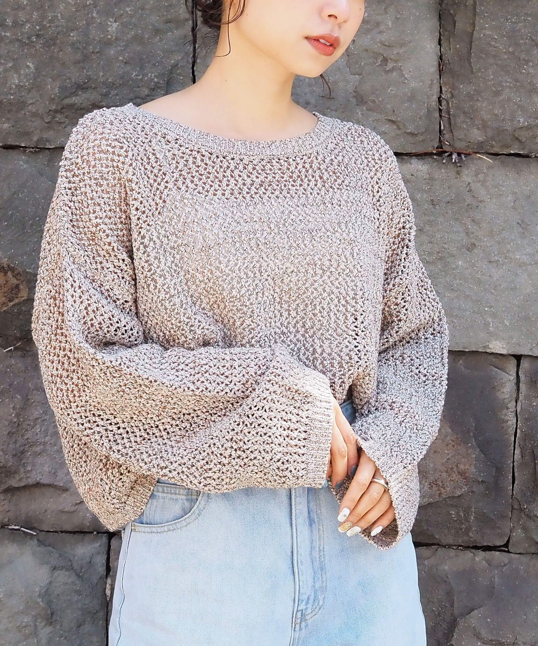 tiptop tiptop/MIXテープヤーンメッシュプルオーバー ティップ tiptop tiptop/MIXテープヤーンメッシュプルオーバー ティップ