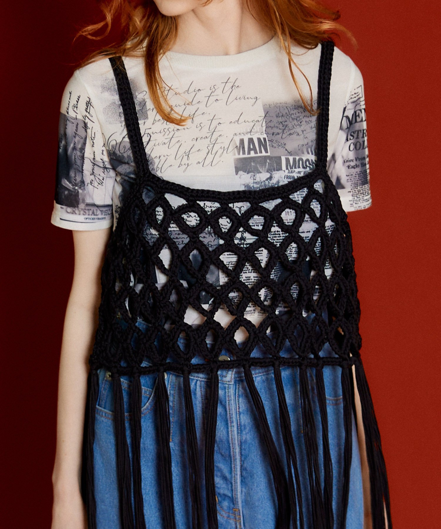 MAISON SPECIAL フリンジニットベスト【MAISON SPECIAL/メゾン