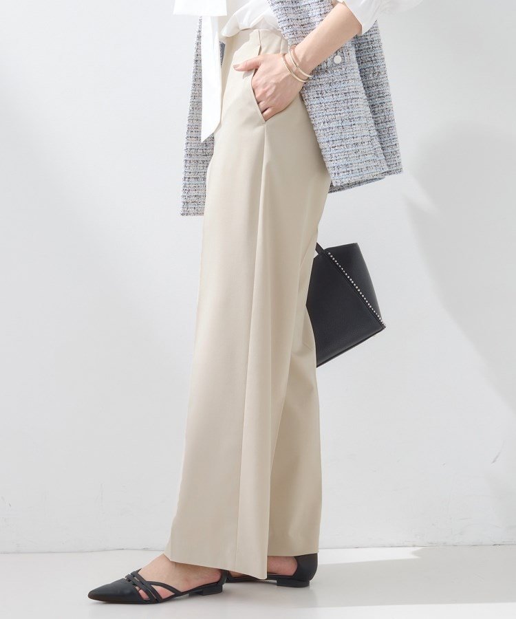 【SALE／55%OFF】INDIVI 【新作褒められパンツ】快温ワイドパンツ インディヴィ パンツ その他のパンツ ベージュ ネイビー グリーン ホワイト【送料無料】