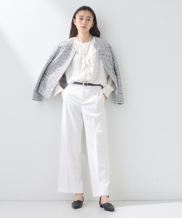 【SALE／55%OFF】INDIVI 【新作褒められパンツ】快温ワイドパンツ インディヴィ パンツ その他のパンツ ベージュ ネイビー グリーン ホワイト【送料無料】