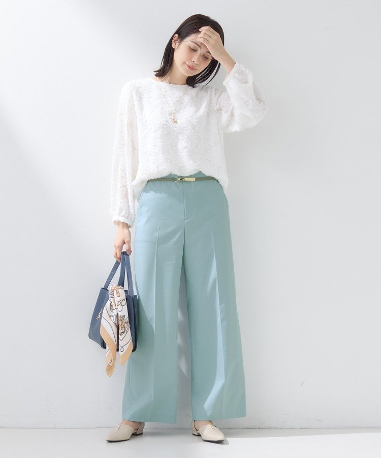 【SALE／55%OFF】INDIVI 【新作褒められパンツ】快温ワイドパンツ インディヴィ パンツ その他のパンツ ベージュ ネイビー グリーン ホワイト【送料無料】