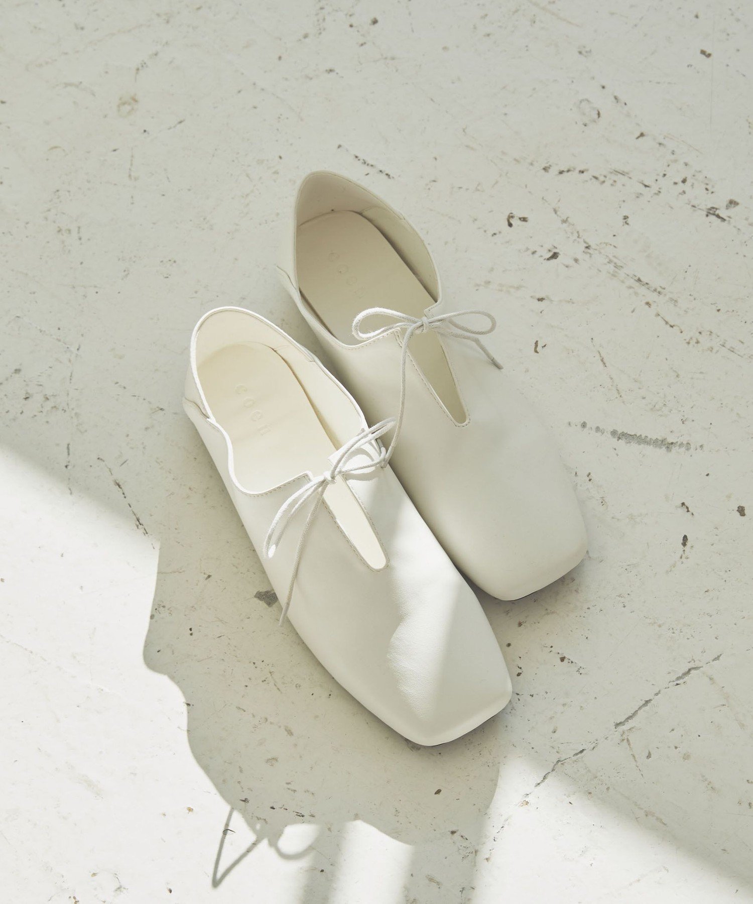SALE／20%OFF】coen スクエアレースフラットシューズ コーエン 
