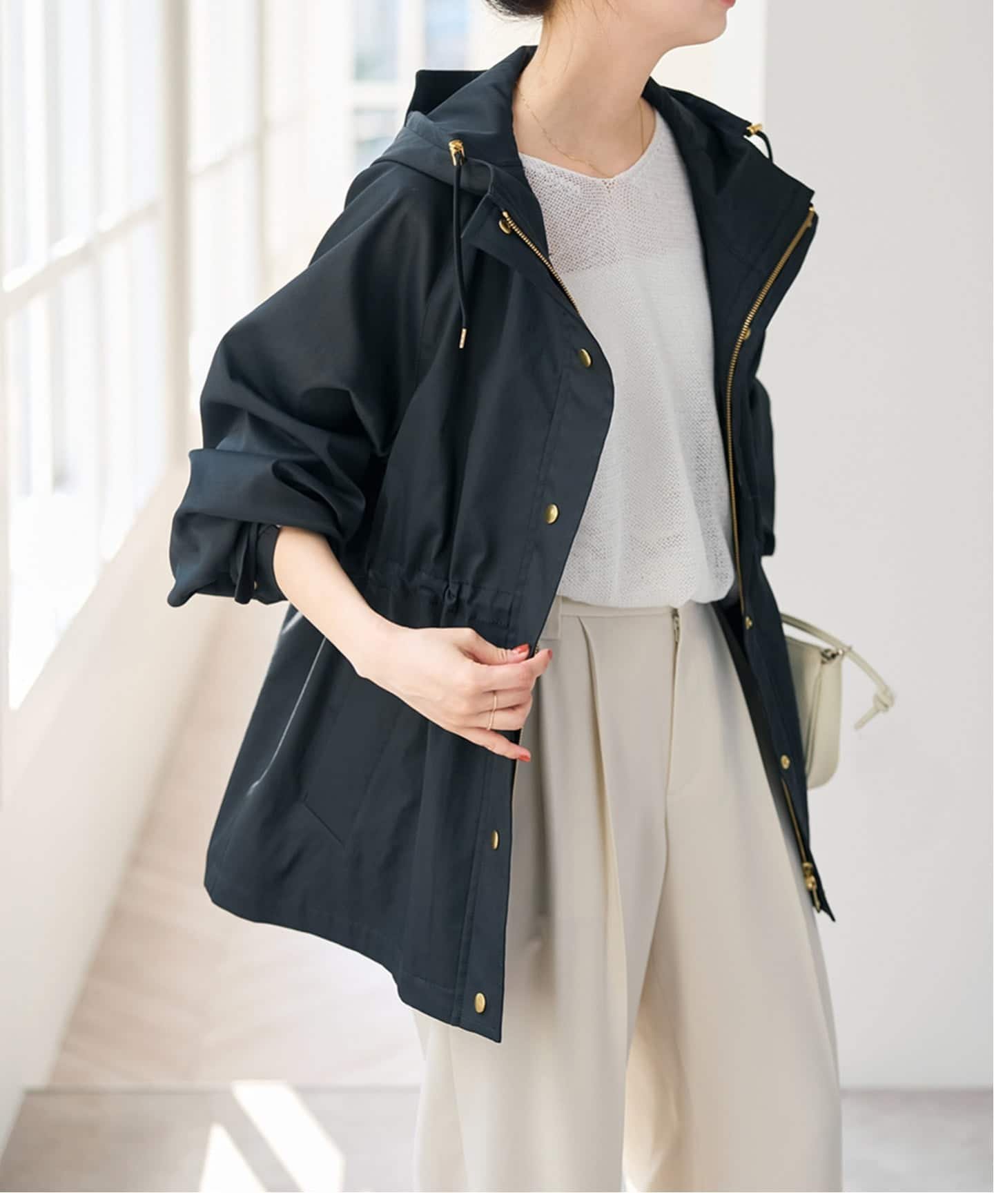 Spick & Span 撥水ツイルフーディーブルゾン スピックアンドスパン 
