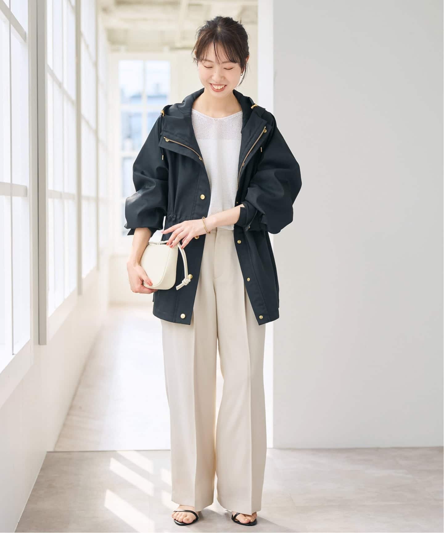 Spick & Span 撥水ツイルフーディーブルゾン スピックアンドスパン 
