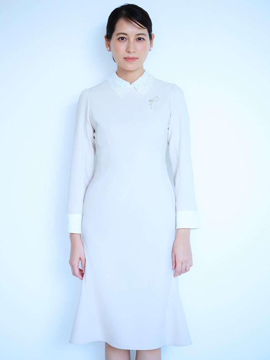 SALE／50%OFF】CELFORD エンブロイダリーカラータイトワンピ セル