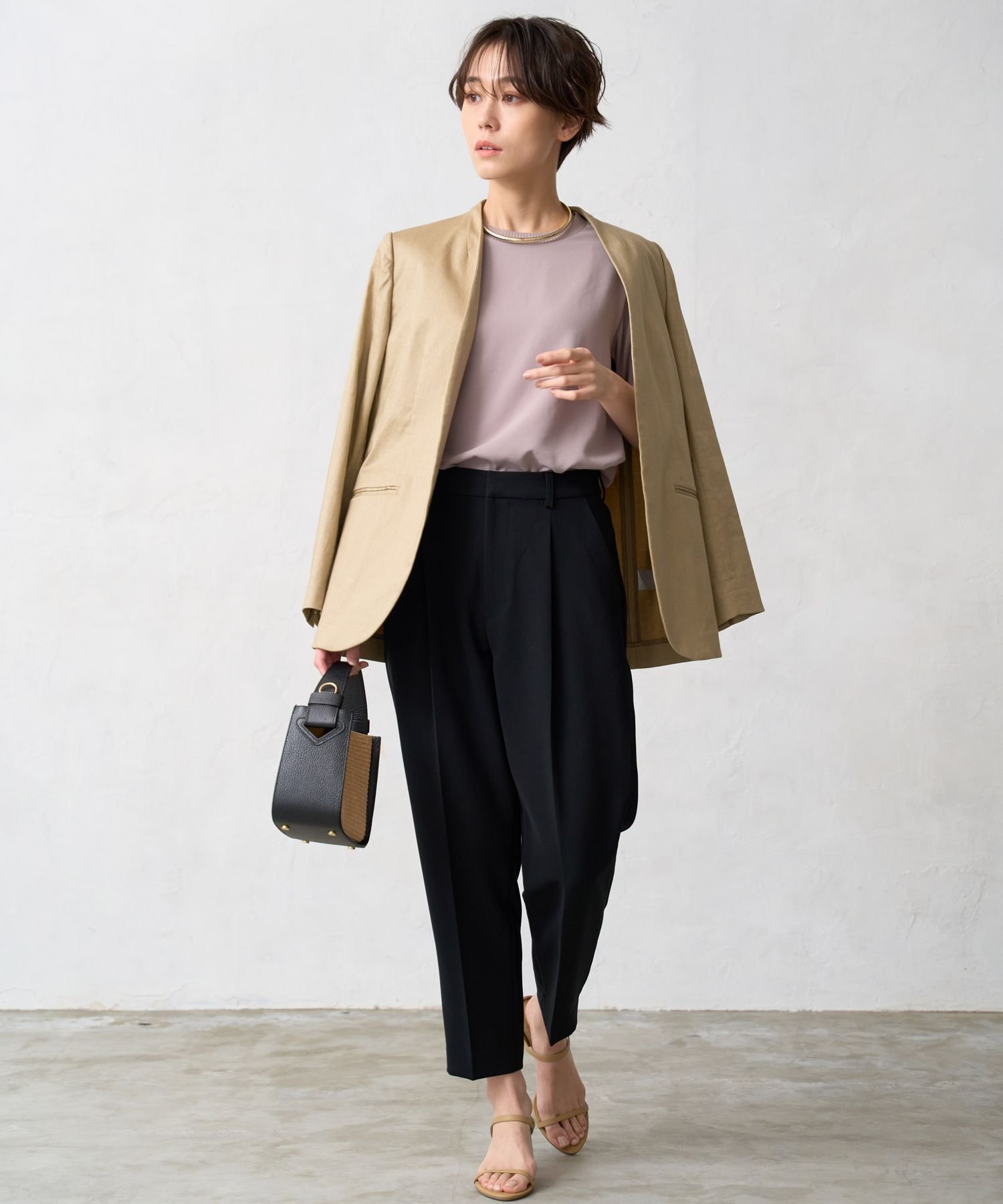 SALE／60%OFF】BARNYARDSTORM ラミー混ノーカラージャケット
