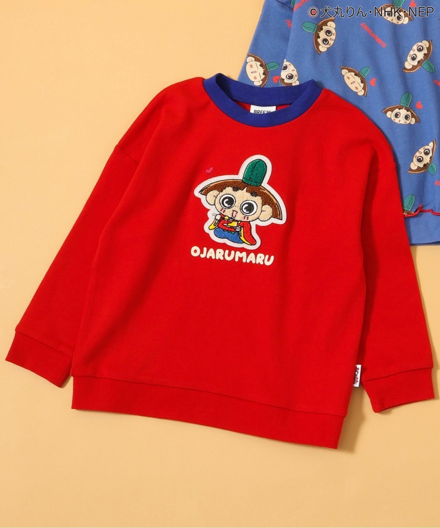 BREEZE 【おじゃる丸】WEB限定 長袖Tシャツ エフオーオンラインストア トップス カットソー・Tシャツ ブルー レッド画像