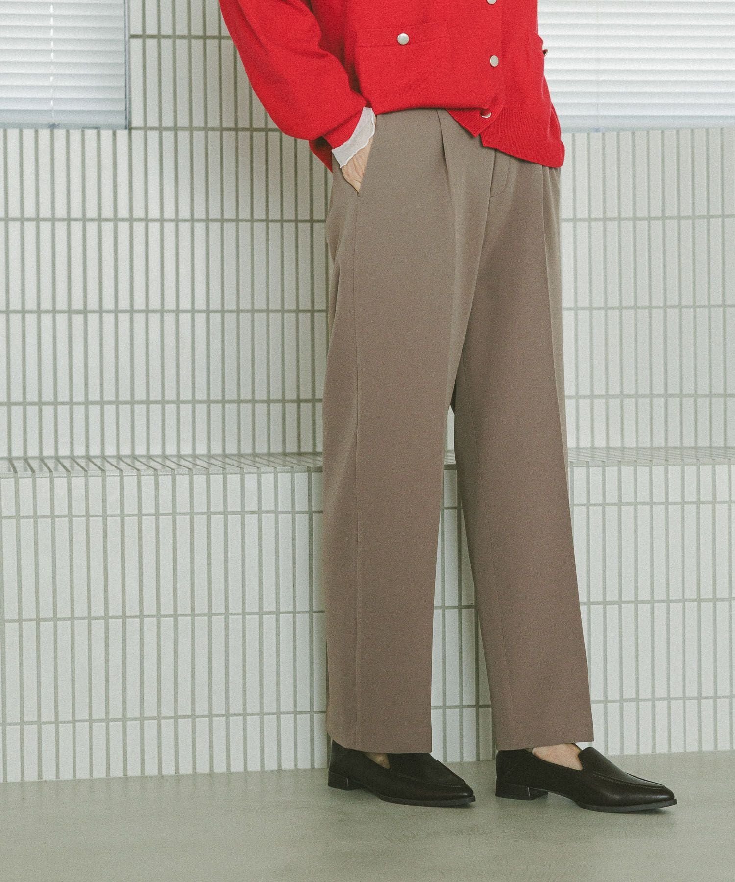 【SALE/40%OFF】GLOBAL WORK あったかウツクシルエットイージーストレートパンツ/580754 グローバルワーク パンツ その他のパンツ ブラック ブラウン グレー ネイビー